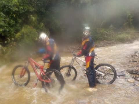 Death Road river crossing in Bolivia