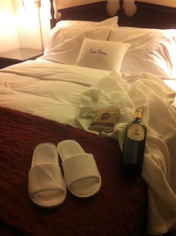 All the ingredients for a goodnight sleep before my flight at DoubleTree by Hilton. (wine brought by me)