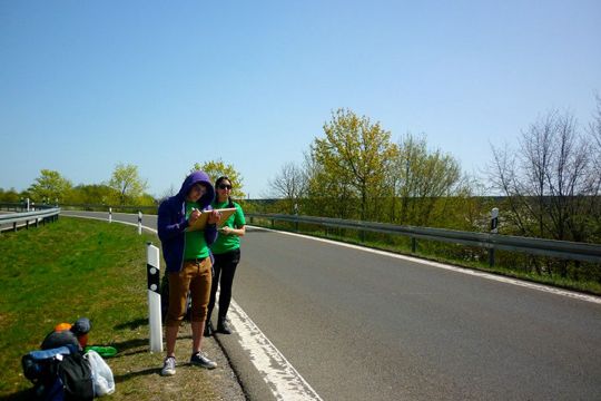 Hitchhiking in Europe.