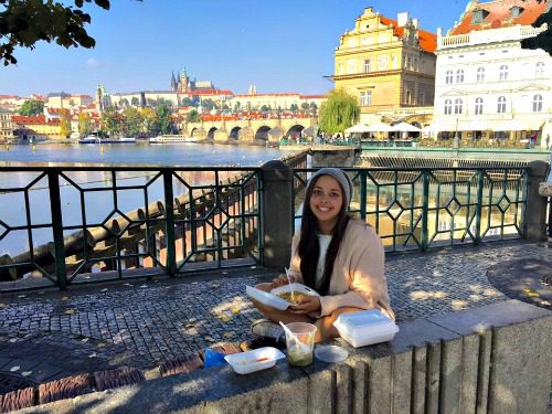 Alex Charters on the Vltava River in Prague, Czech Republic.