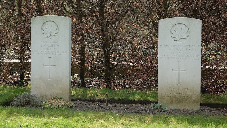 Graves of Canadian Soldiers from the Royal Canadian Engineers in Deauville France.