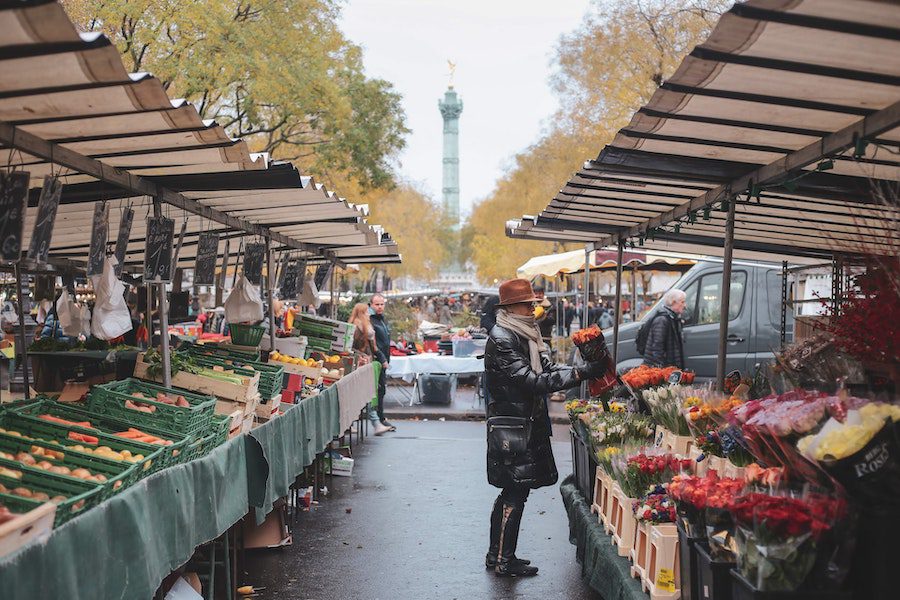 A street market in Paris, France, as photographed by Dyana Wing So.