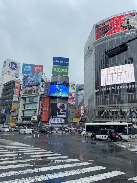 Billboards and shops of Shibuya.