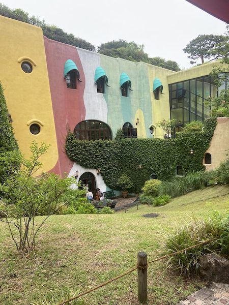 Colourful and whimsical architecture of the Ghibli Museum.
