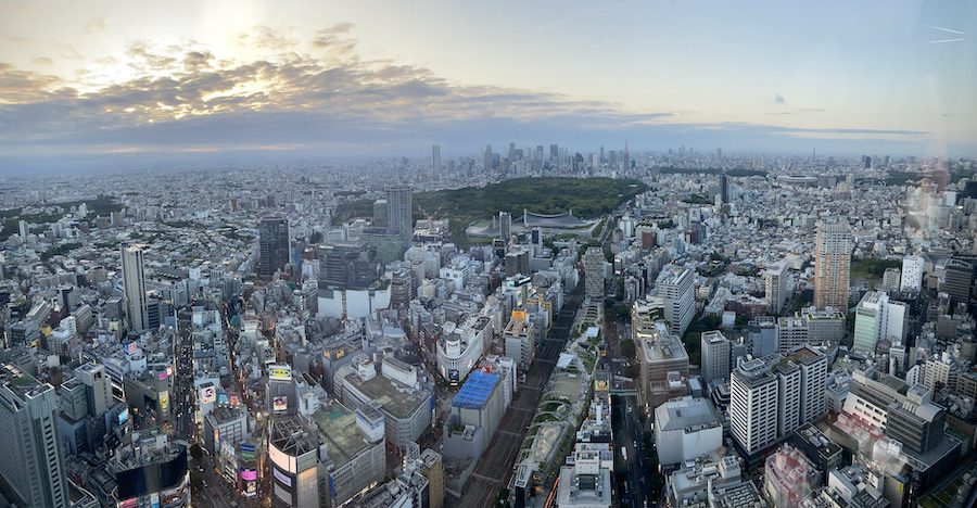 View of Tokyo from the top of Shibuya Sky.