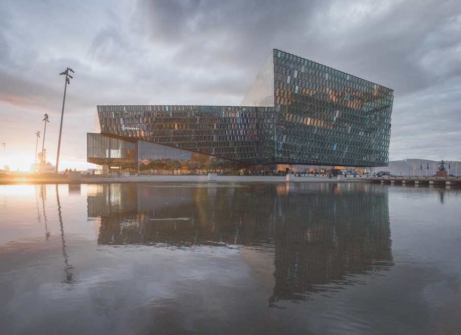 Harpa Concert Hall in Reykjavik, Iceland.