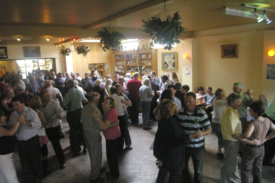 A packed room of couples of all ages dancing at the Lisdoonvarna Matchmaking Festival.