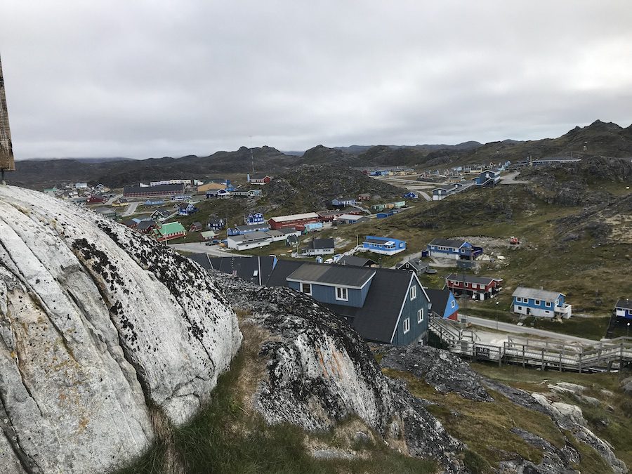 Looking down on Paamiut, Greenland.