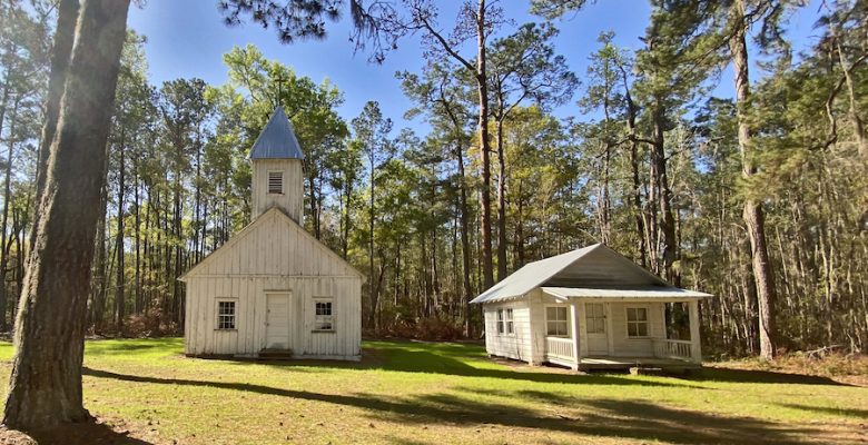 The church and slave quarters - two of only five buildings still remaining in what was Friendfield Village.