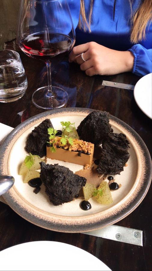Chicken of the sea with sea urchin, hazelnut and squid ink brioche at The Mackenzie Room.