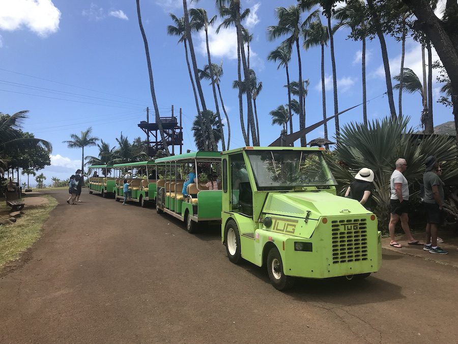 Green train at Maui Tropical Plantation