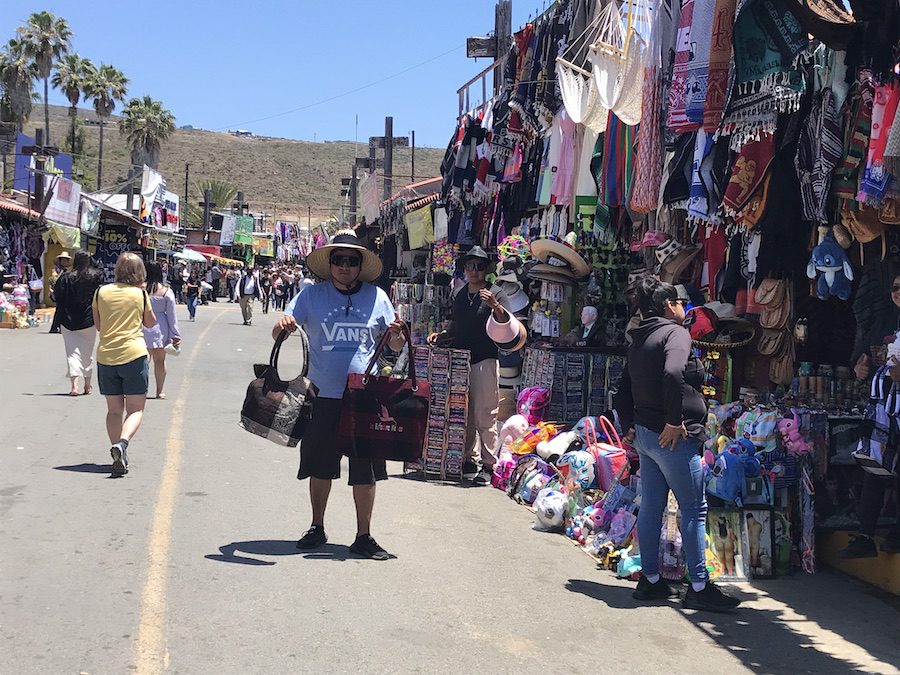 Exploring the vendors market at La Bufadora