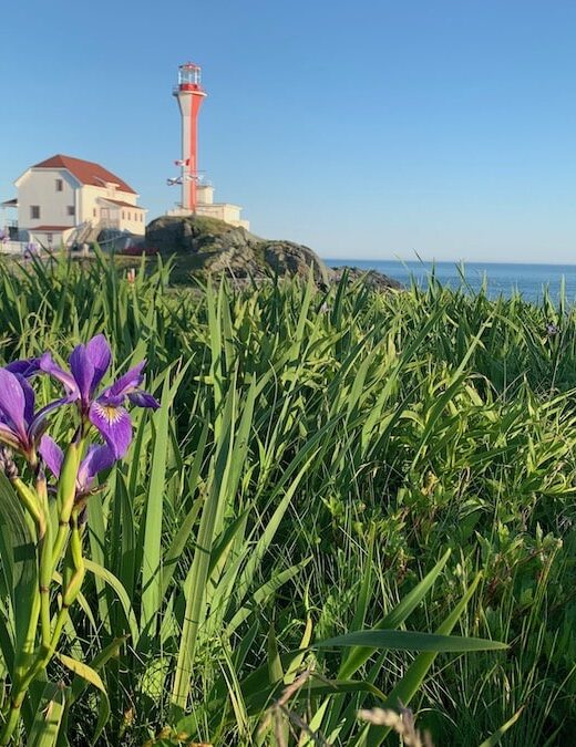 Cape Forchu Lighthouse, near Yarmouth, Nova Scotia on the Acadian Shores