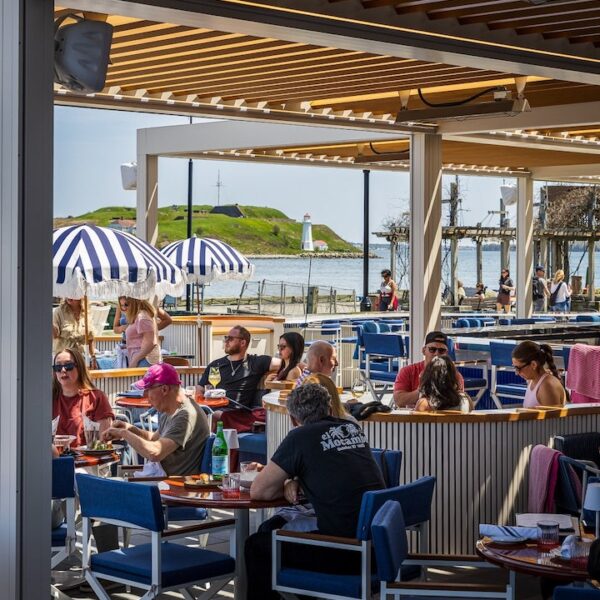 The patio at Water Polo Restaurant on Halifax's waterfront, on Pamela Pascal's picks of best places to eat in Halifax for under $30.