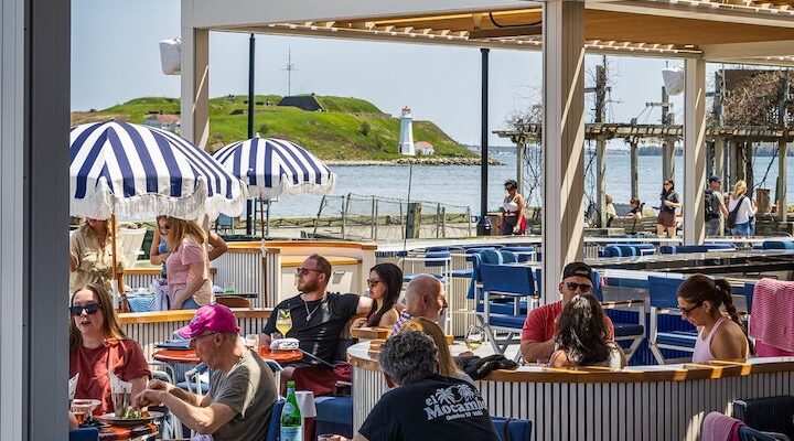 The patio at Water Polo Restaurant on Halifax's waterfront, on Pamela Pascal's picks of best places to eat in Halifax for under $30.