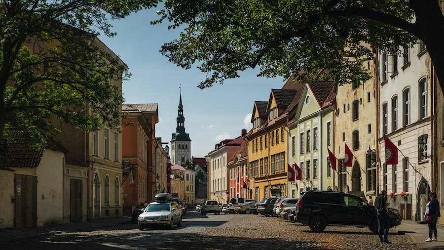 Charming street in Tallin, Estonia, as photographed by Nick Night care of UnSplash.