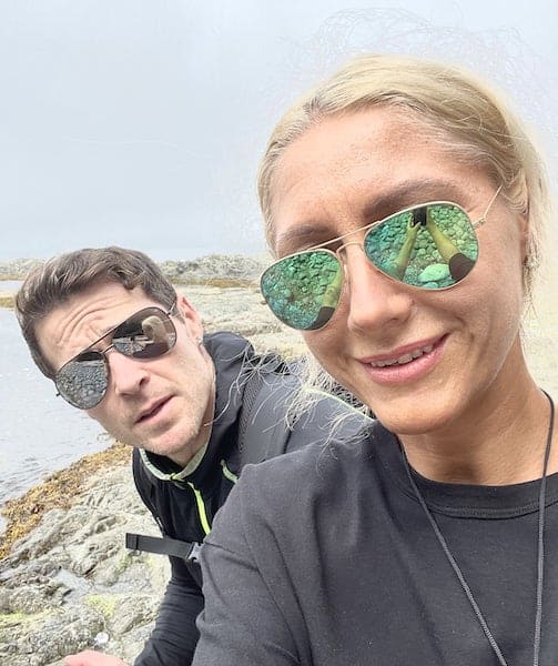 Katerina Mukhina and her fellow at Tapaltos Bay