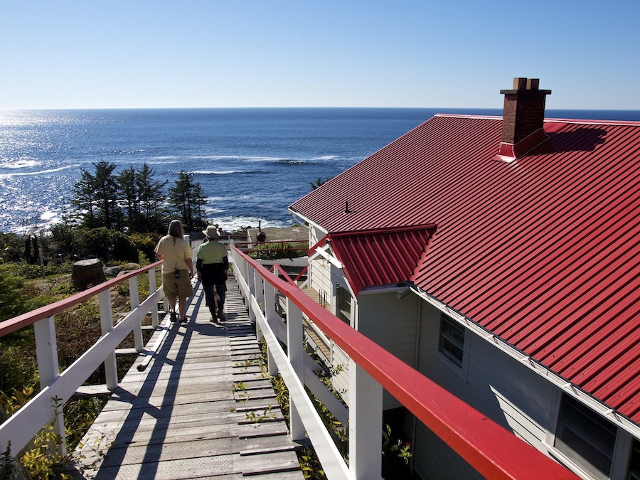 View from Cape Beale Lighthouse on a sunny day.