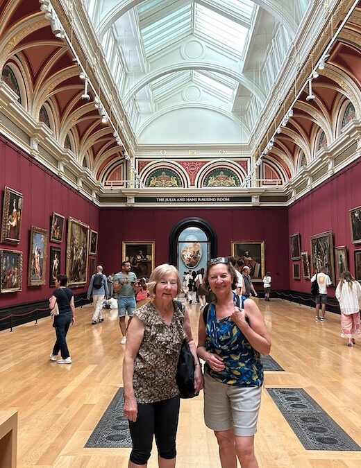 Vera and Anne at The National Gallery during their 3-days in London, England.