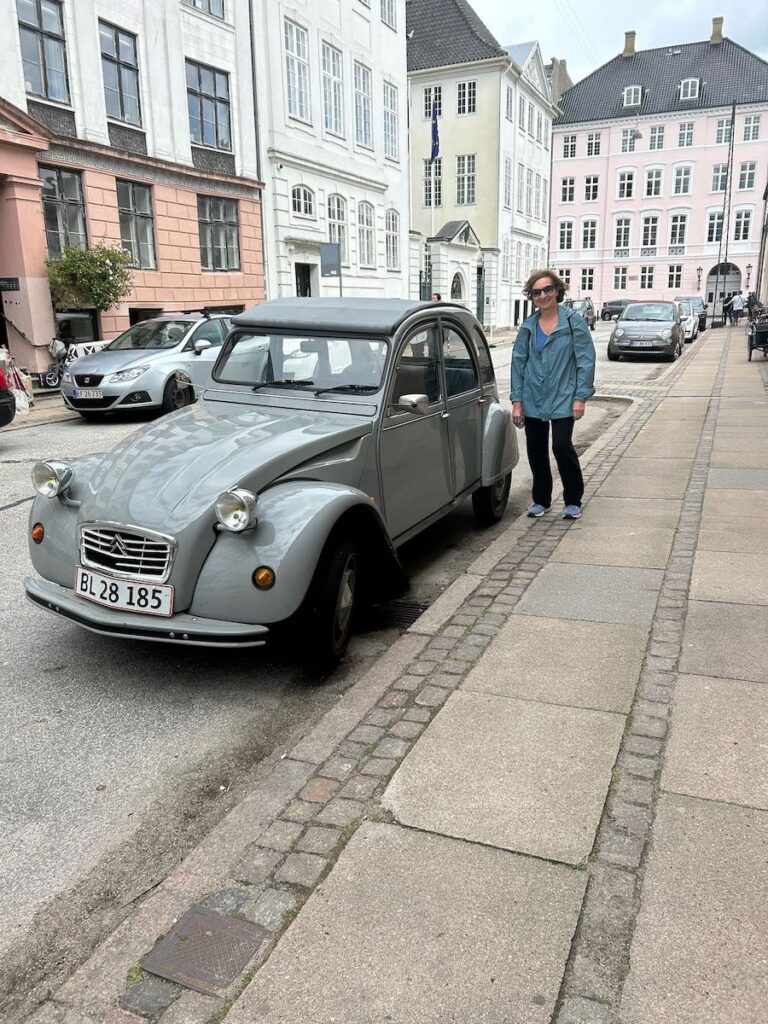 Anne and a Vintage Car in Copenhagen, Denmark