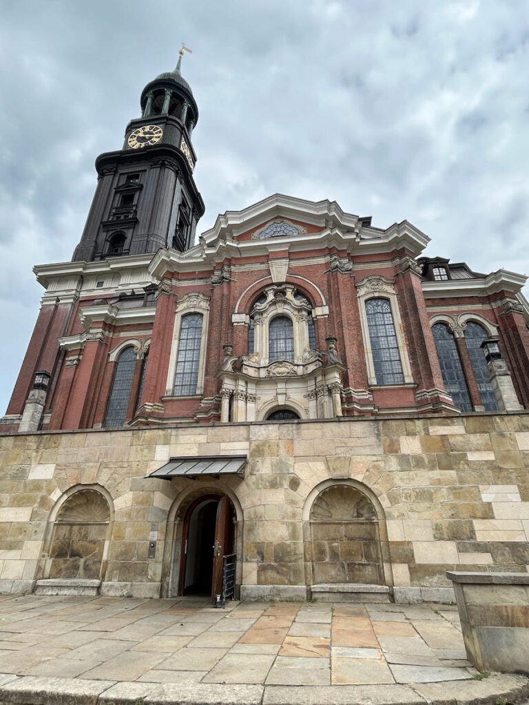 St. Michaelis Church with its tall black steeple.