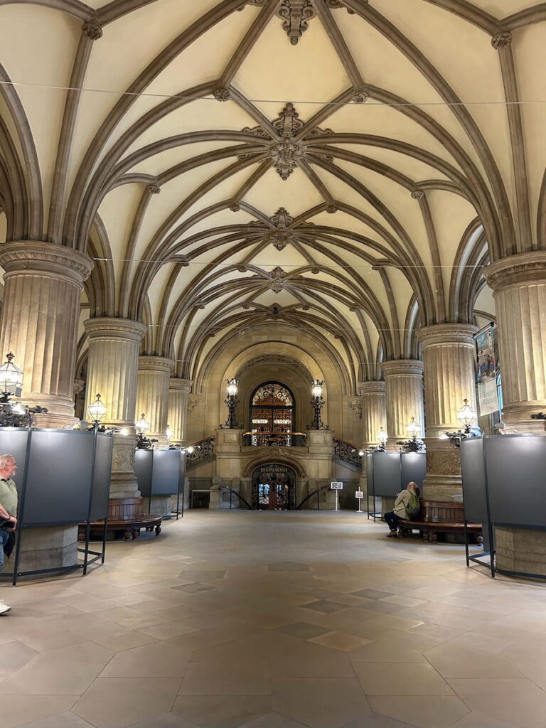 Vaulted ceiling of Hamburg Town Hall belie its grand splendour.