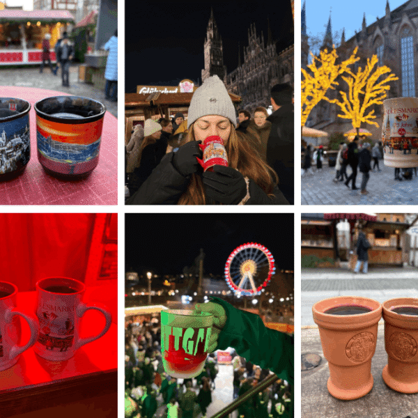 Mugs of Gluhwein from various German Christmas Markets