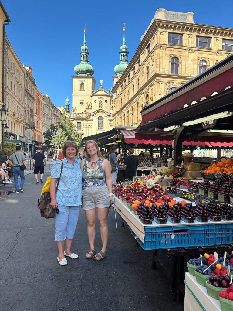 Niece and Grand Niece in Havel’s Outdoor Market during our four-days in Prague, Czechia.