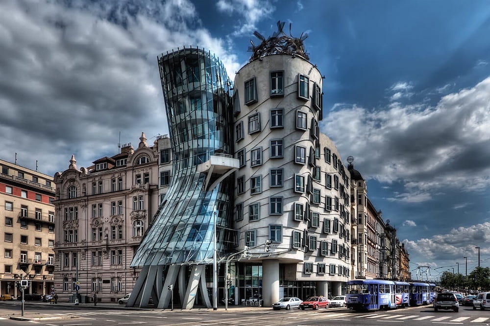 Dancing House, a uniquely beautiful feat of architecture that we enjoyed in our four-days in Prague, Czechia. Photographed by Pedro Szekely, shared via Wikimedia Commons.