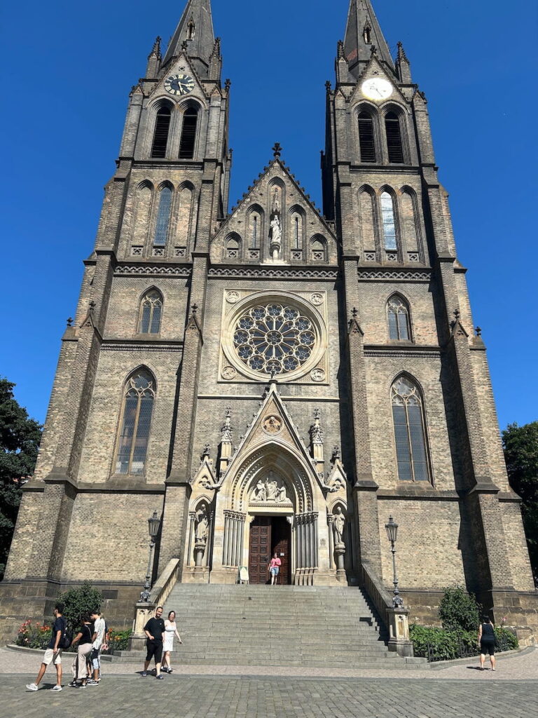Basilica of St. Ludmila is a neo-Gothic Catholic church at Namesti Miru in Prague, Czechia.