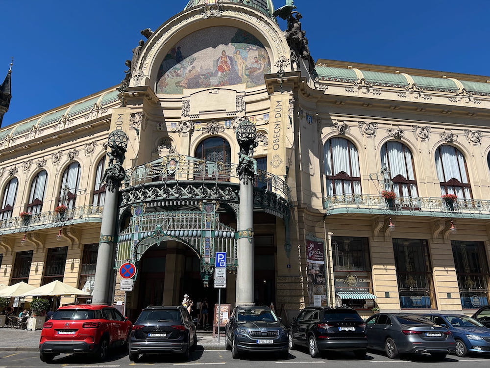 The ornately decorated Prague Municipal House.