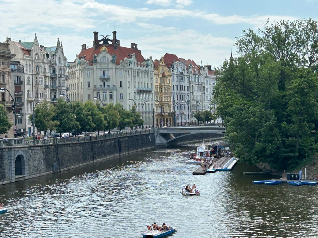 View of Prague Old Town from Legion Bridge
