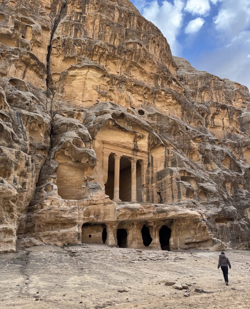 Little Petra's bizarre rock formations contrast with the man-made chambers carved into the rock.