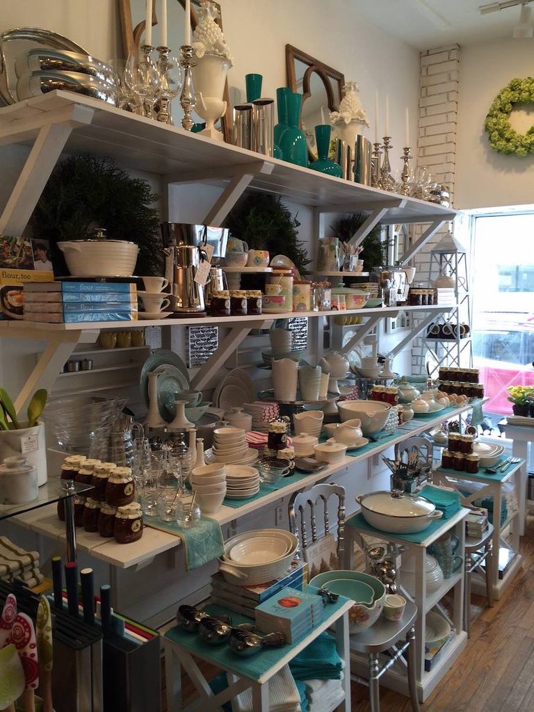 Shelves of cute homeware at HOME on water st.